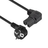 ACT Netsnoer Schuko CEE 7/7 male (haaks) - C15 (haaks rechts) IEC 60320 zwart 1 m