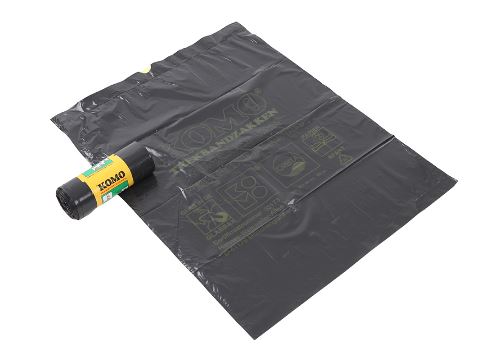 Afvalzak Komo Trekbandzak 60x80 zwart 18 rol x 15 zak