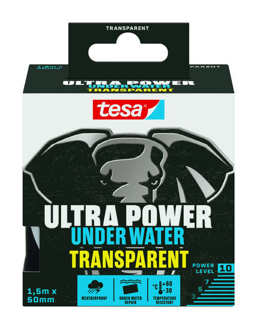 Reparatietape tesa Ultra Power Onderwater transparant 50mmx1,5m