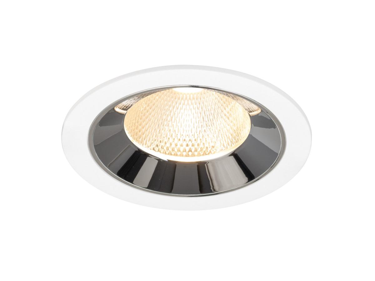 inbouwspot, spot, afgeronde witte omlijsting, LED, gekleurde reflector