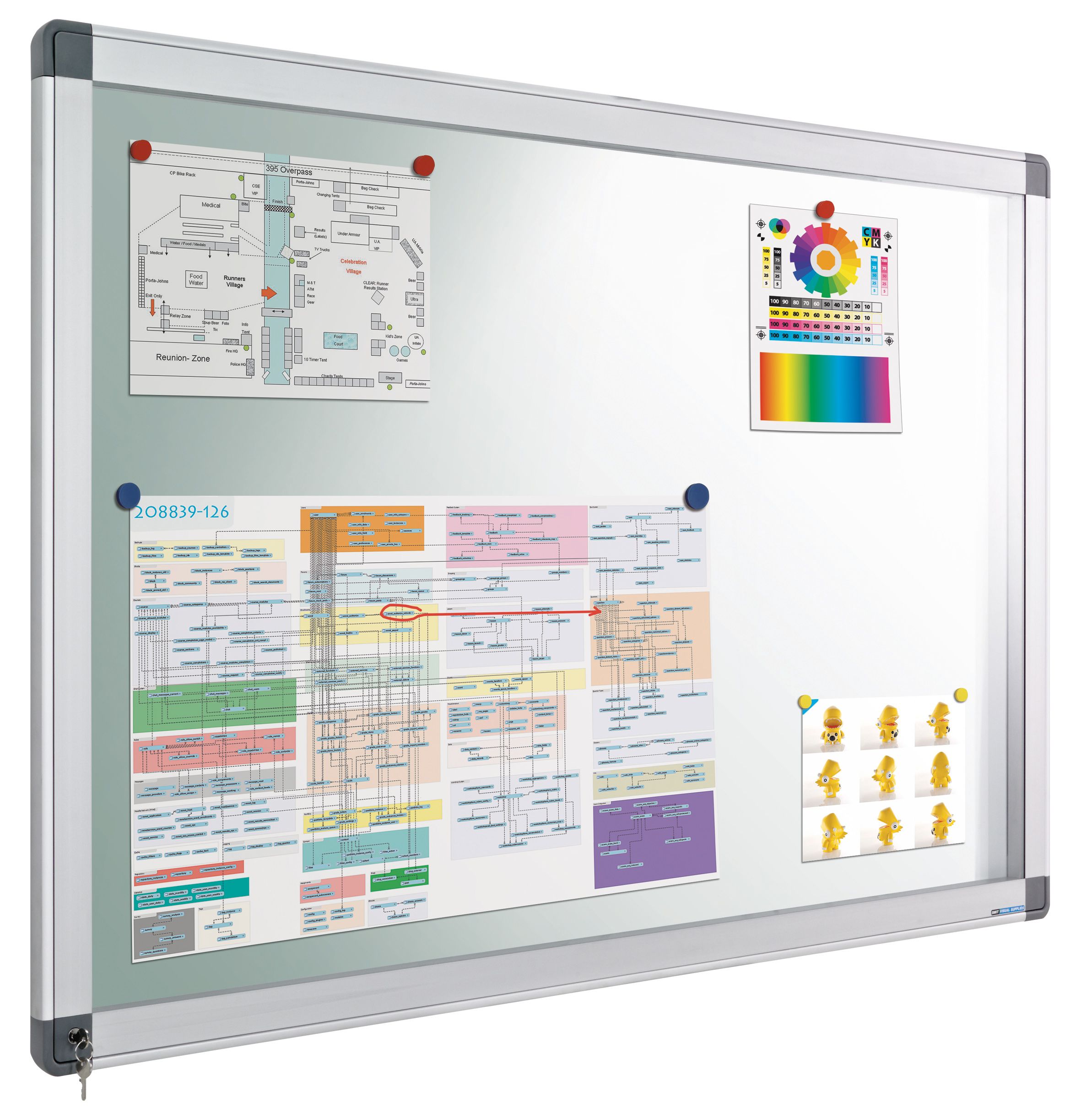 Binnen-/buitenvitrine Recto, gasveer, 21xA4 - 90x148 cm