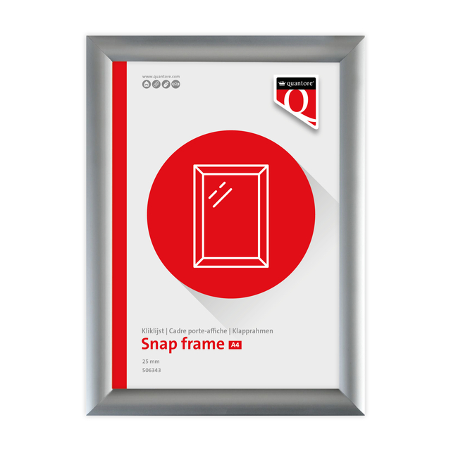 frame, picture frame, A4, silver frame, red circle design