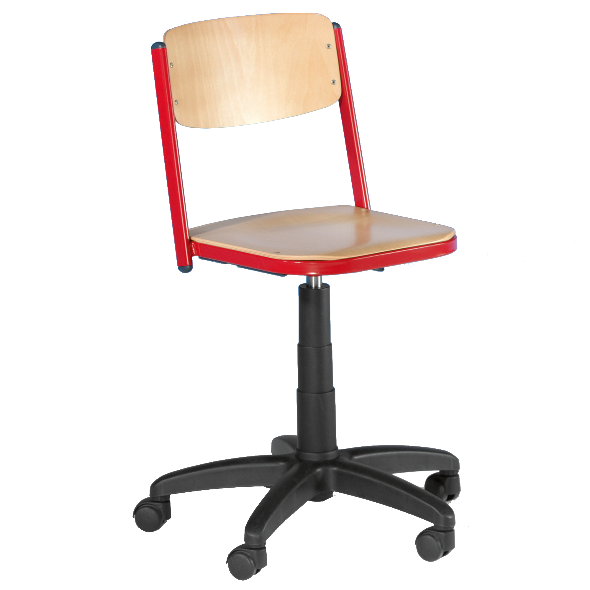 Bureaustoel met polyamide onderstel op wieltjes