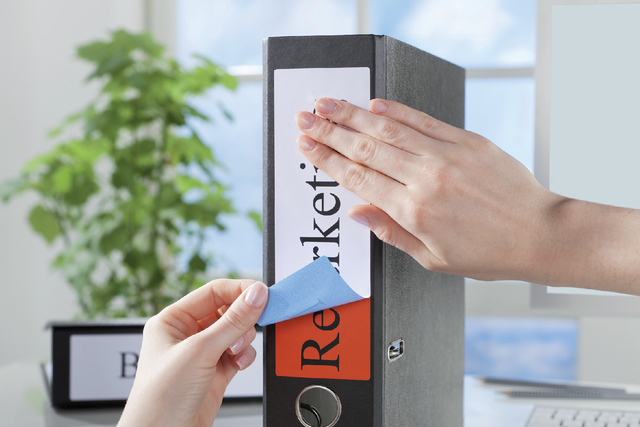Rugetiket Avery smal 38x192mm zelfklevend rood