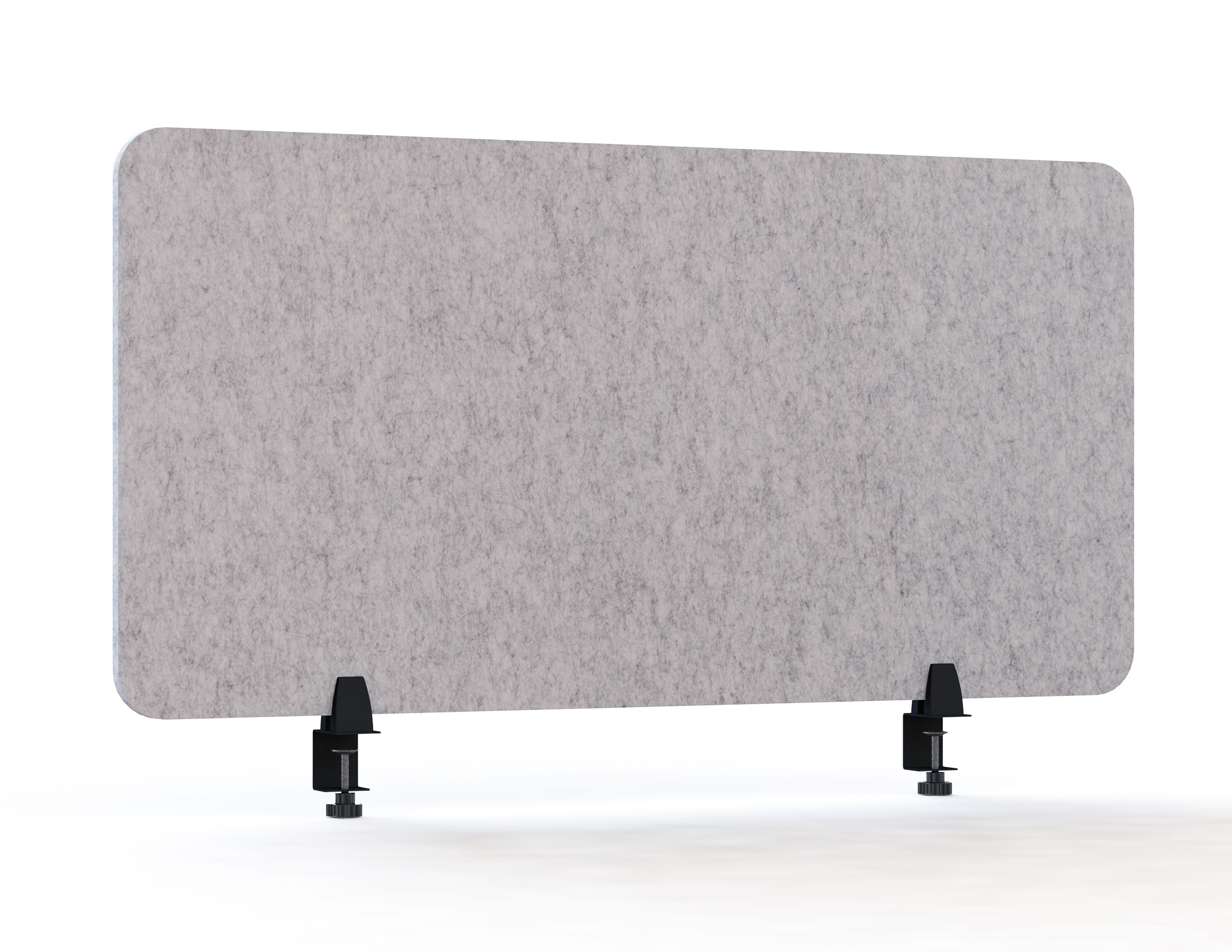 Akoestisch PET-vilt scheidingsscherm bureau, lichtgrijs, incl. 2x bureauklem - 60x120 cm
