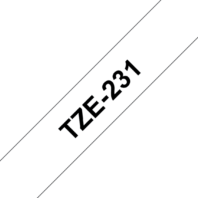 Labeltape Brother P-touch TZE-231 12mm zwart op wit