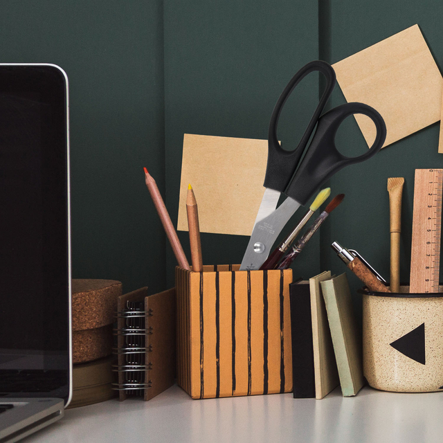 kantoor, schaar, potlood, potloodhouder, gereedschap