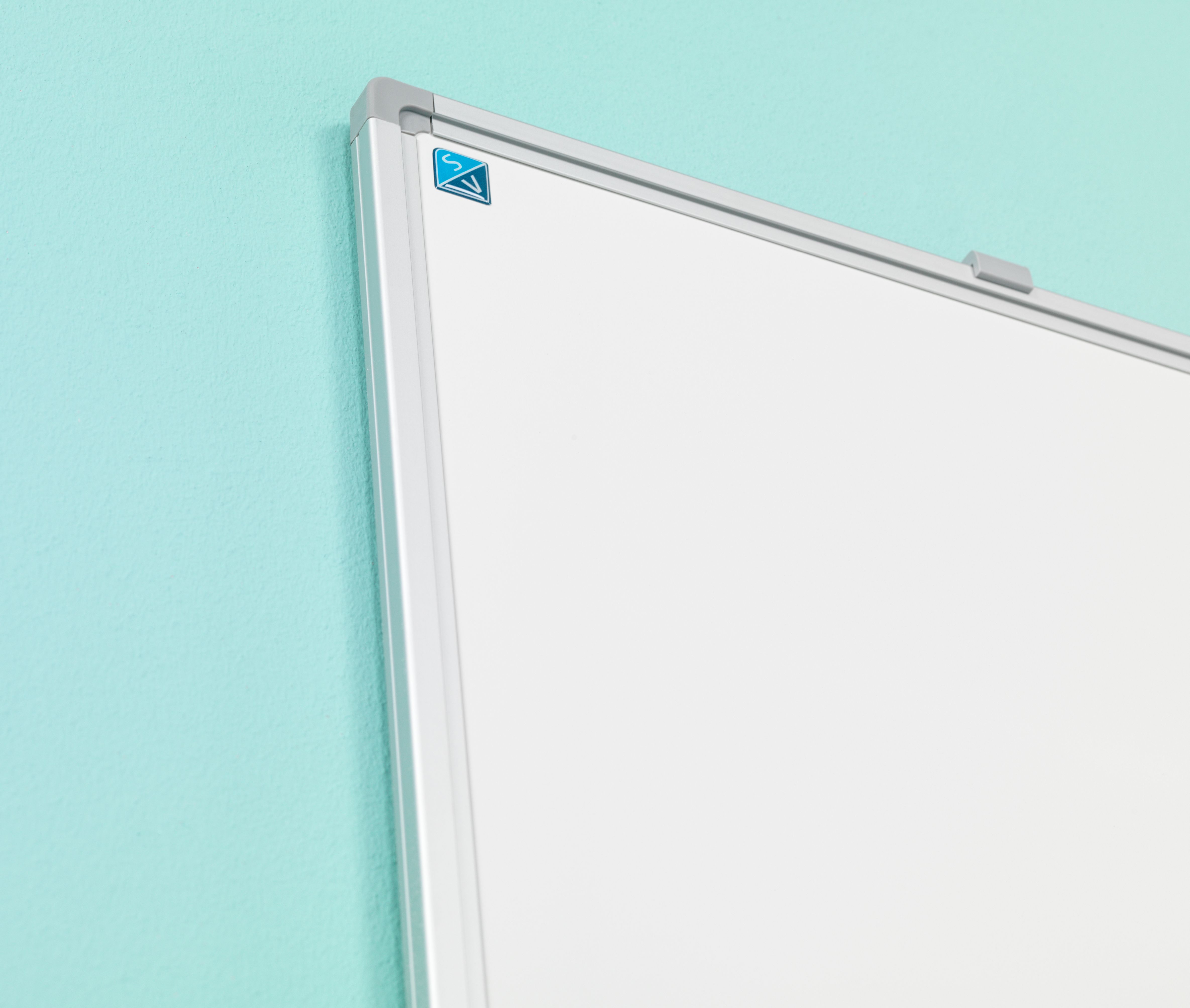 Whiteboard, wit emaille, Softline 8 mm - alu-profiel - 100x100 cm