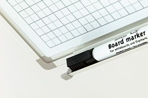Geruit schrijfbord Softline profiel 8mm, wit 5x5 - 90x120 cm