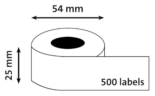 Etiket Dymo LabelWriter adressering 25x54mm 1 rol á 500 stuks wit