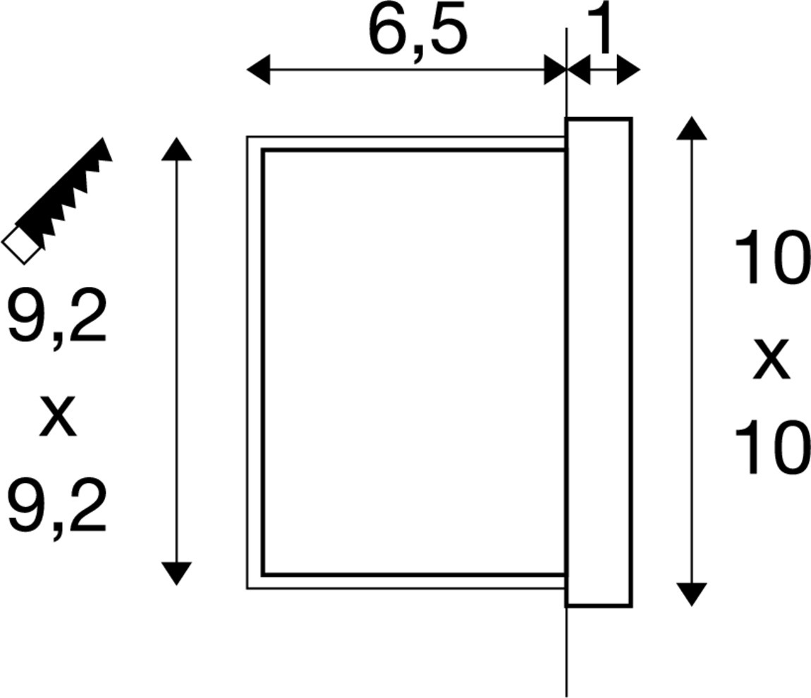 CONCRETO inbouw S grijs 1xLED 3000K