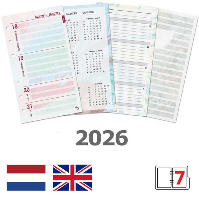 Agendavulling 2026 Kalpa Personal bloemen 7dagen/2pagina's