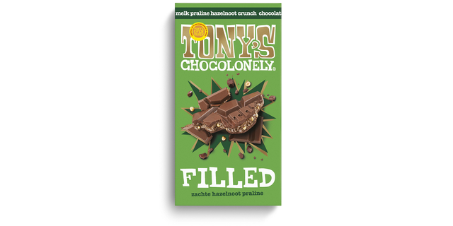 chocolade, praline, reep, gevuld, groene verpakking