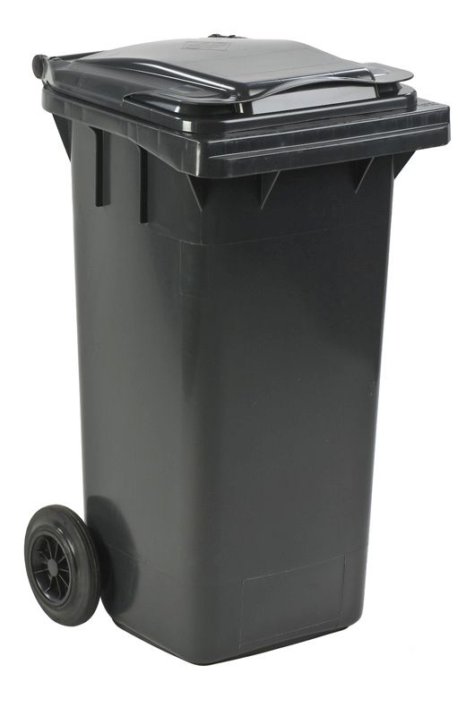 Mini Afvalcontainer Kunststof 120ltr Grijs
