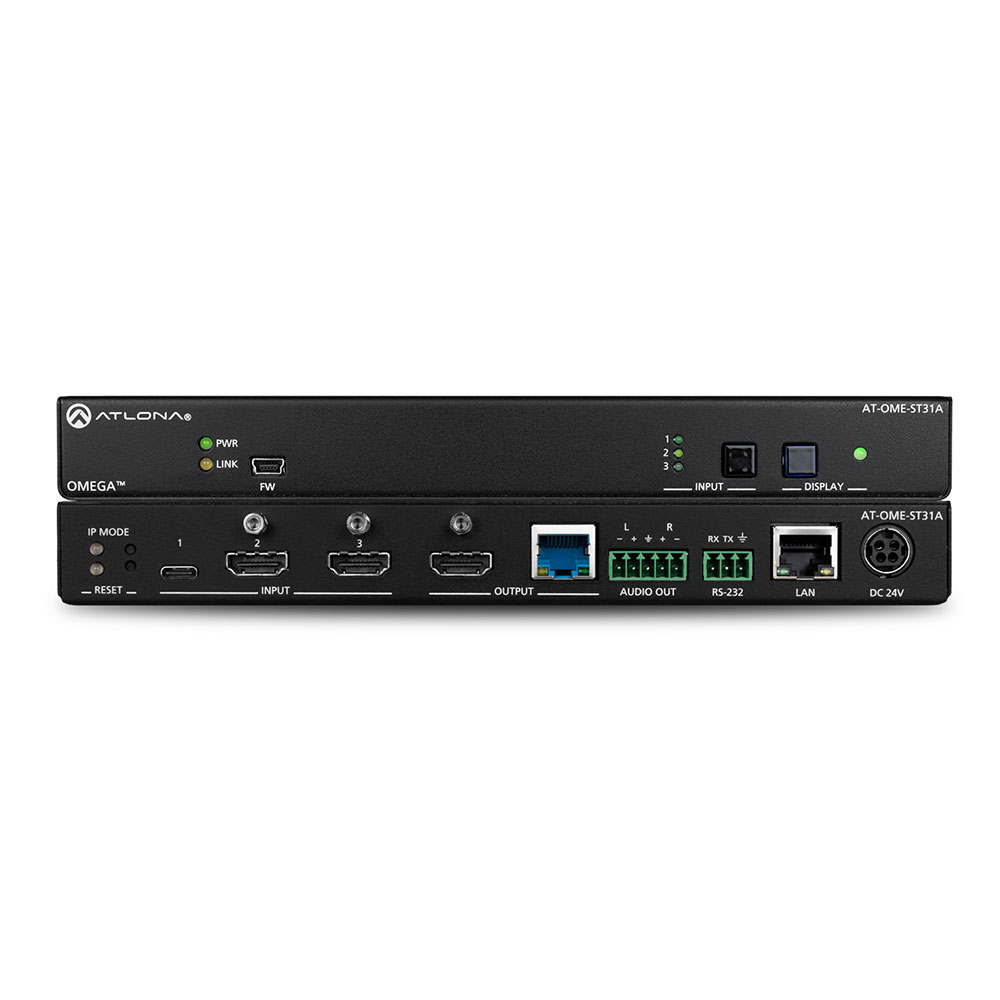 
Atlona Input switch voor HDMI en USB-C 3x1 poorts
      