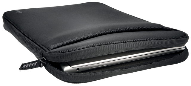 hoesel, tablet sleeve, neoprene, zwarte hoes, ritsen