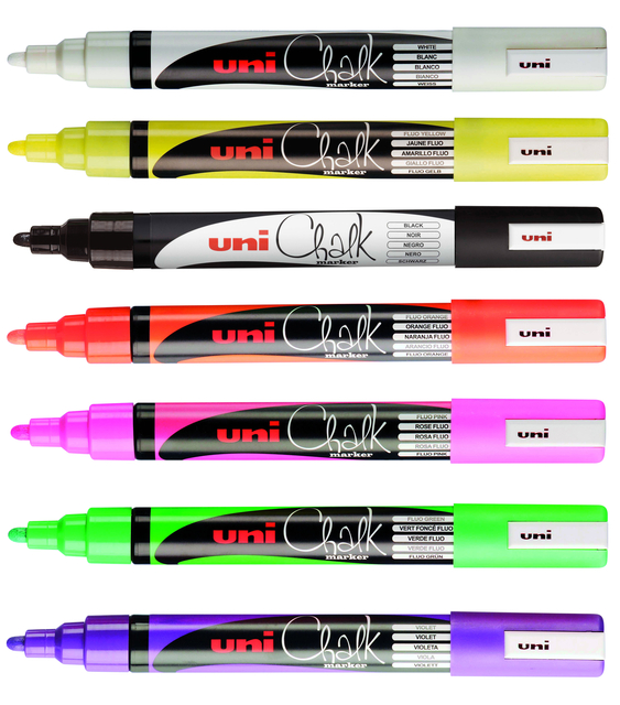 Krijtstift Uni-ball chalk rond 1.8-2.5mm wit
