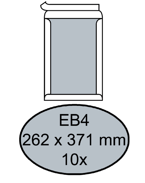 Envelop Quantore bordrug EB4 262x371mm zelfkl. wit 10stuks