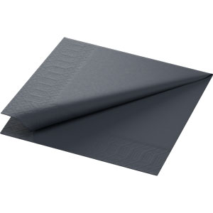 Duni Servet 33x33cm 3 laags Zwart doos 8x125 stuks