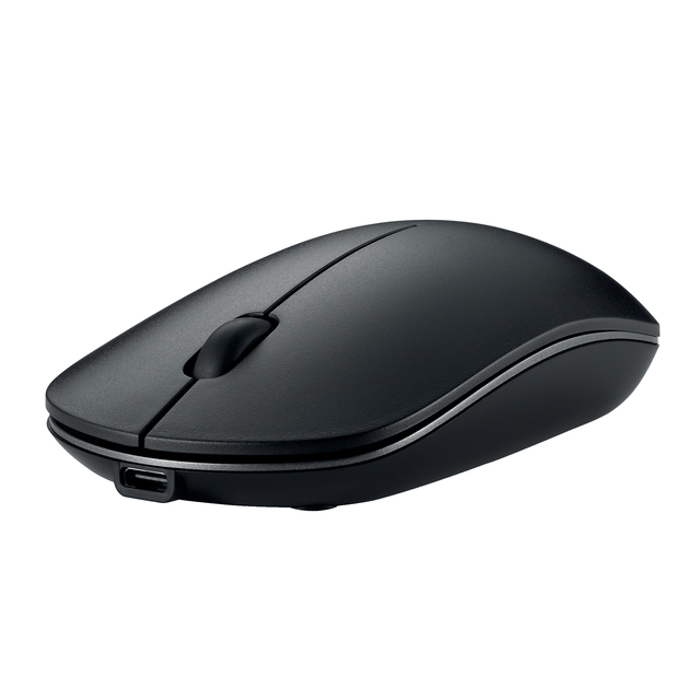 draadloze muis, met USB-C, 3 knopjes, ellipsvormig, zwarte kleur