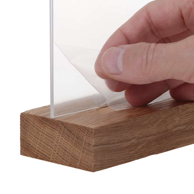 glasplaat, acryl, transparant, onderzetter, houtblok