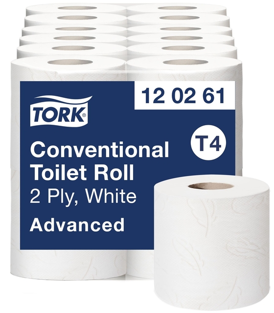 toiletpapier, 2-ply, witte, rollen,  tissue