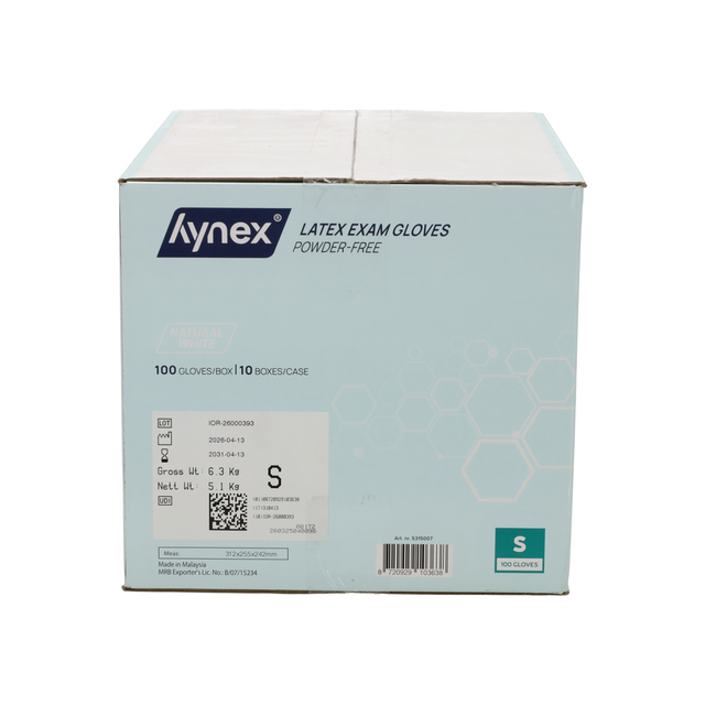 latex exam gloves, powder-free, size S, box, gloves