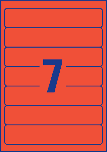 Rugetiket Avery smal 38x192mm zelfklevend rood