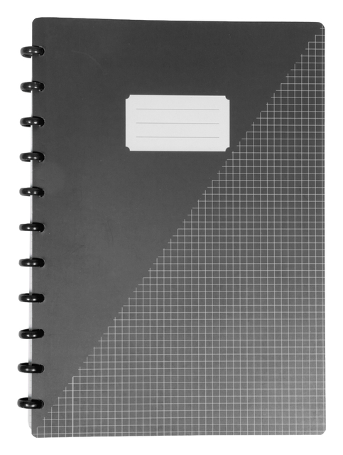 notitieboek, ringband, spiraalband, schuine grid, kaft