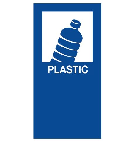 VepaBins Magneetsticker PLASTIC 9x18cm Blauw