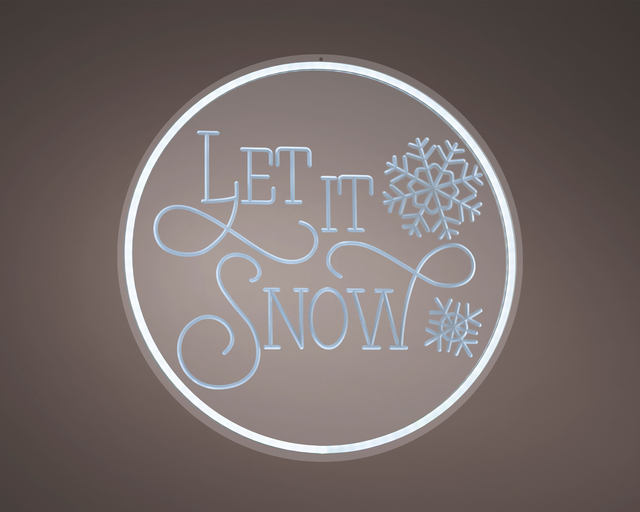 kerstdecoratie, lichtgevende wanddecoratie, ronde vorm, sneeuwvlokken, witte verlichting