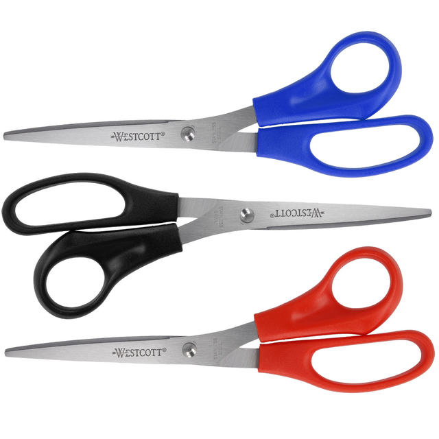 scissors, kitchen scissors, utility scissors, colored handles, pair of scissors