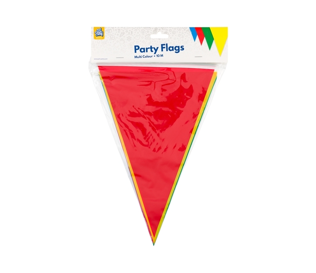 vlaggenlint, driehoek flag, party flags, neon rood, kleurig lint