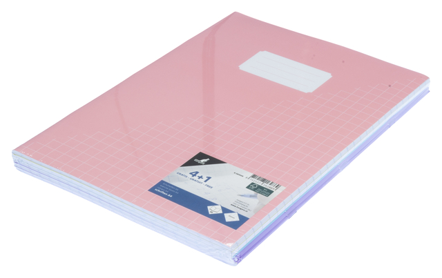 notitieboek, blok, roze, A4, gelijnd