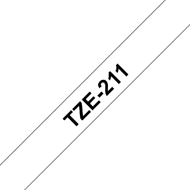 Labeltape Brother P-touch TZE-211 6mm zwart op wit