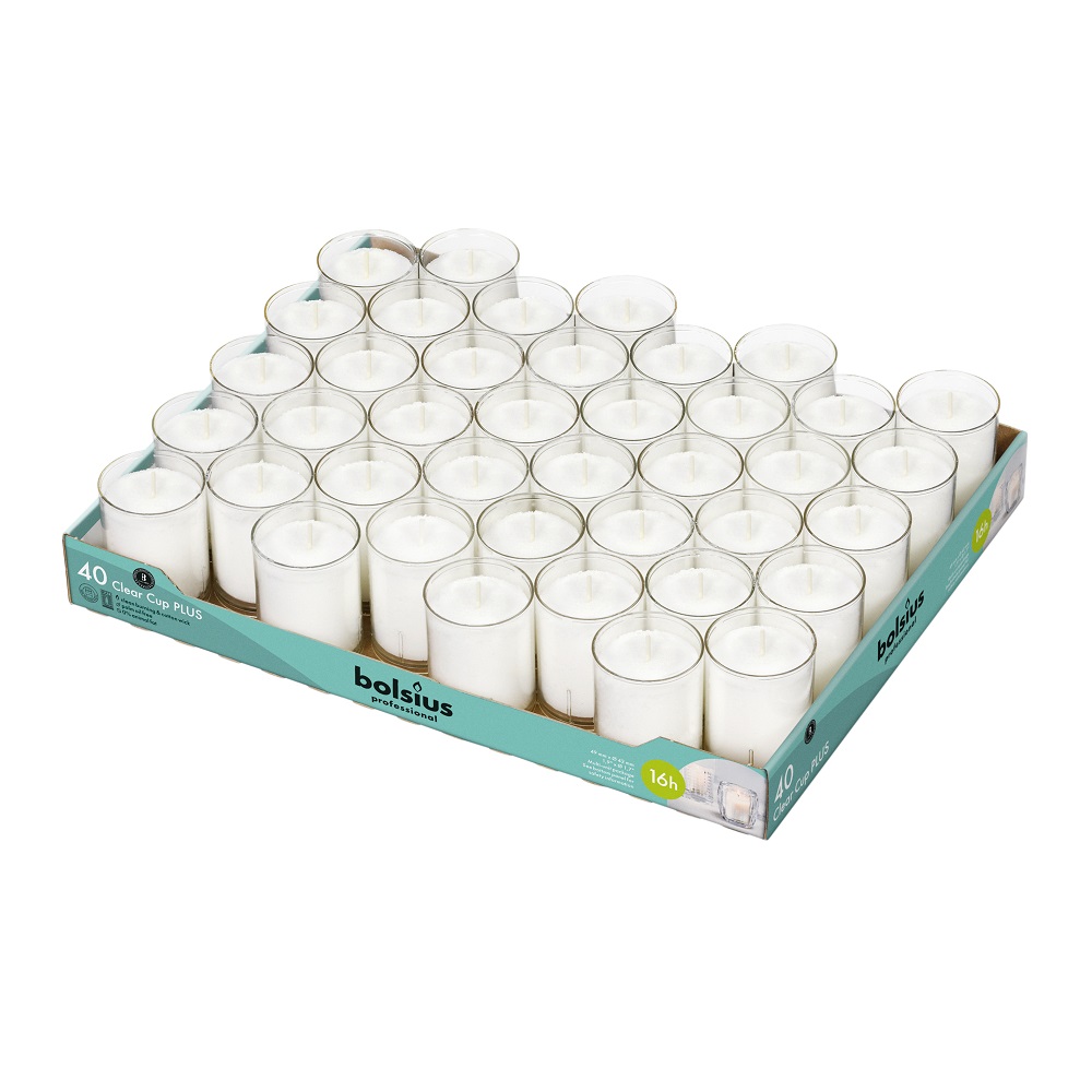 Bolsius Professional Clear cups Transp. 16u ds 5 x 40 st