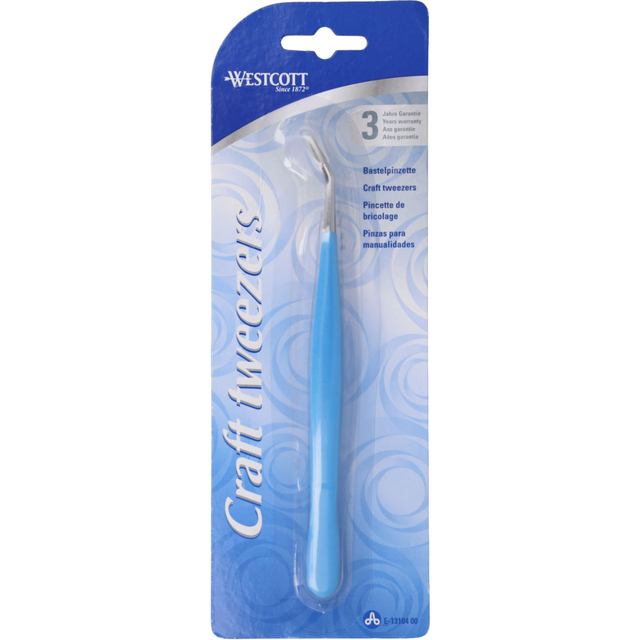 craft tweezers, blue handle, needle tip, hand tool, Westcott