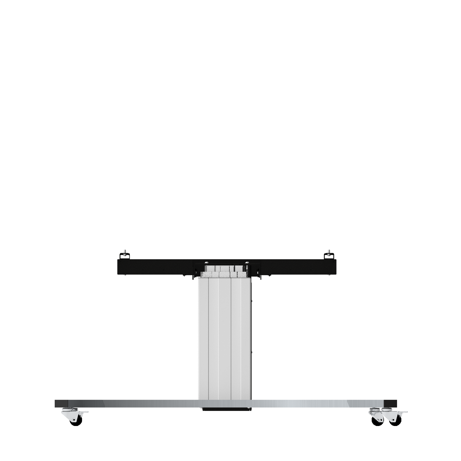 Elektrisch in hoogte verstelbare en kantelbare tv-trolley, verrijdbare monitorstandaard, 70 cm slag