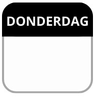 Labellord PL Daglabel Etiket Donderdag 25x25 mm Flush 1000st