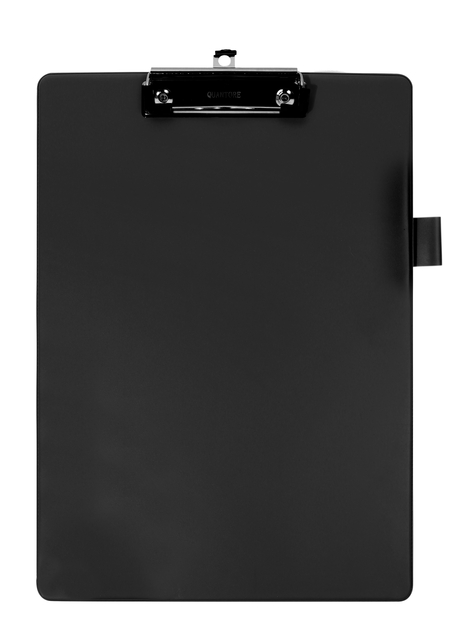 Klembord Quantore A4 staand PVC zwart met 100mm klem + penlus