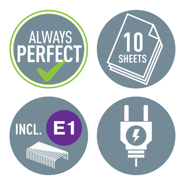 10 sheets, papier, stapelklaar, E1, stekker-icoon