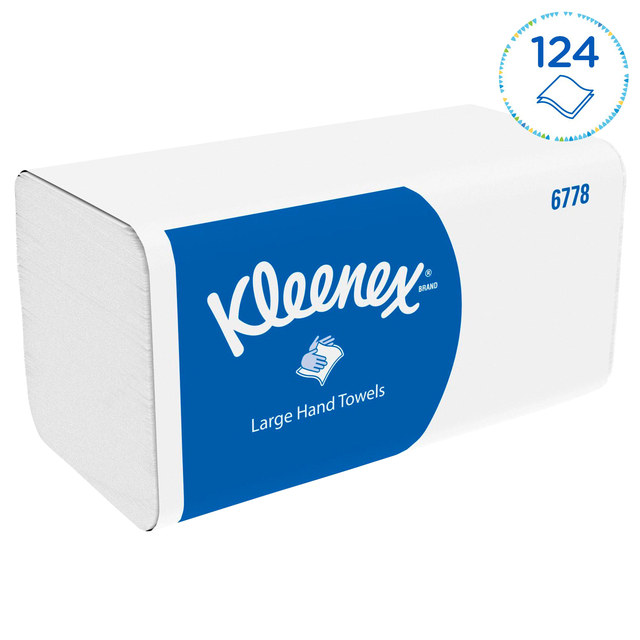 Handdoek Kleenex i-vouw 2-laags 21.5x31.8cm 15x124stuks wit  6778