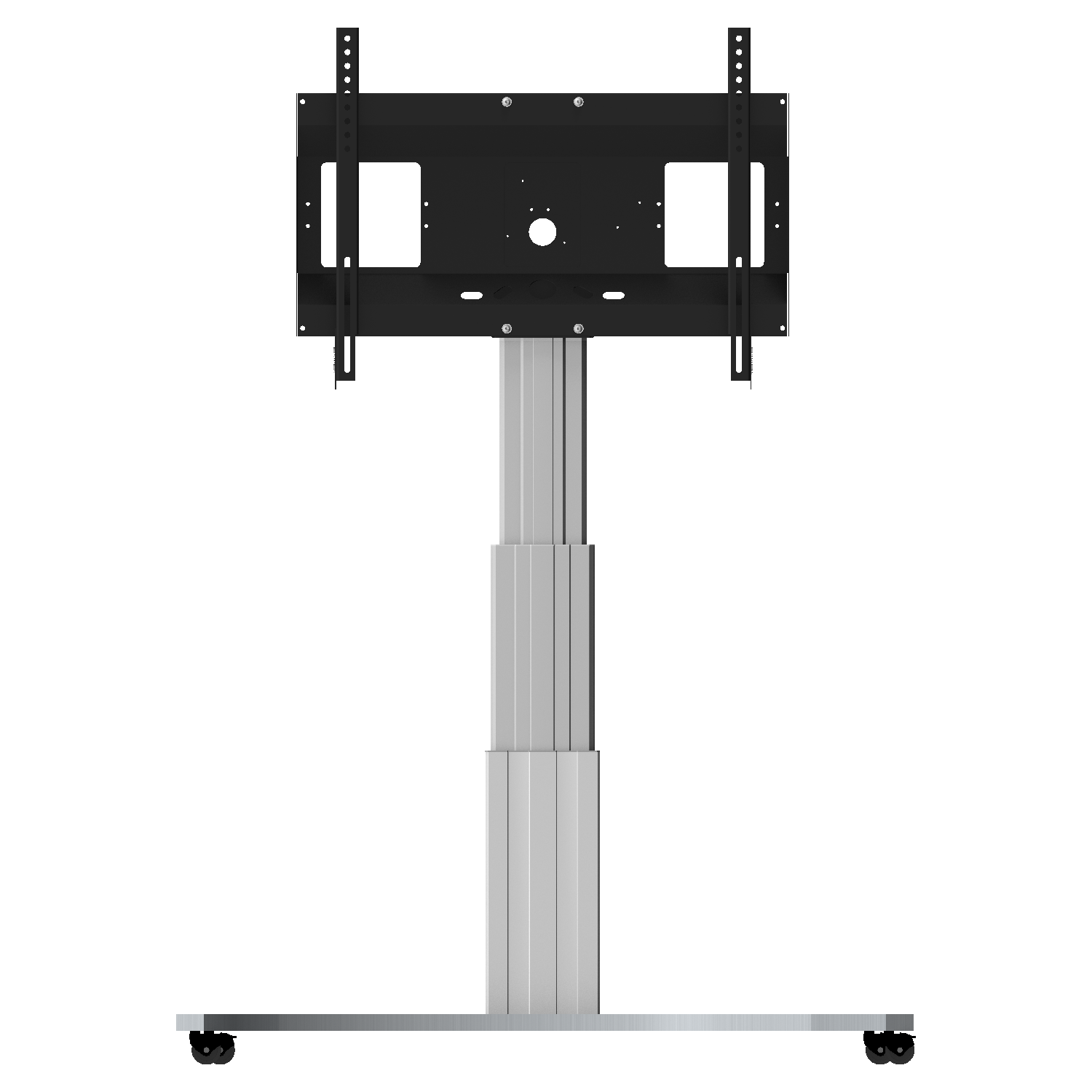 Elektrisch in hoogte verstelbare tv-trolley, verrijdbaar monitorstatief, 70 cm slag