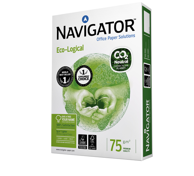 Kopieerpapier Navigator Eco-Logical CO2 A4 75gr wit 500vel