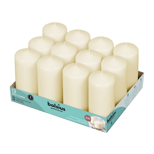 Bolsius Kaars Stomp 6 x 12 cm Ivoor 33u doos 12 stuks