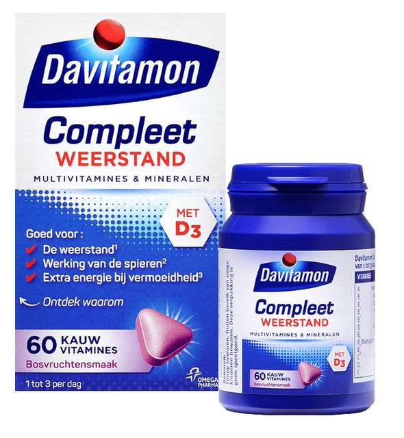 multivitamines, vitaminen, 60 kauw, bvuit?, bosvruchtsmaak