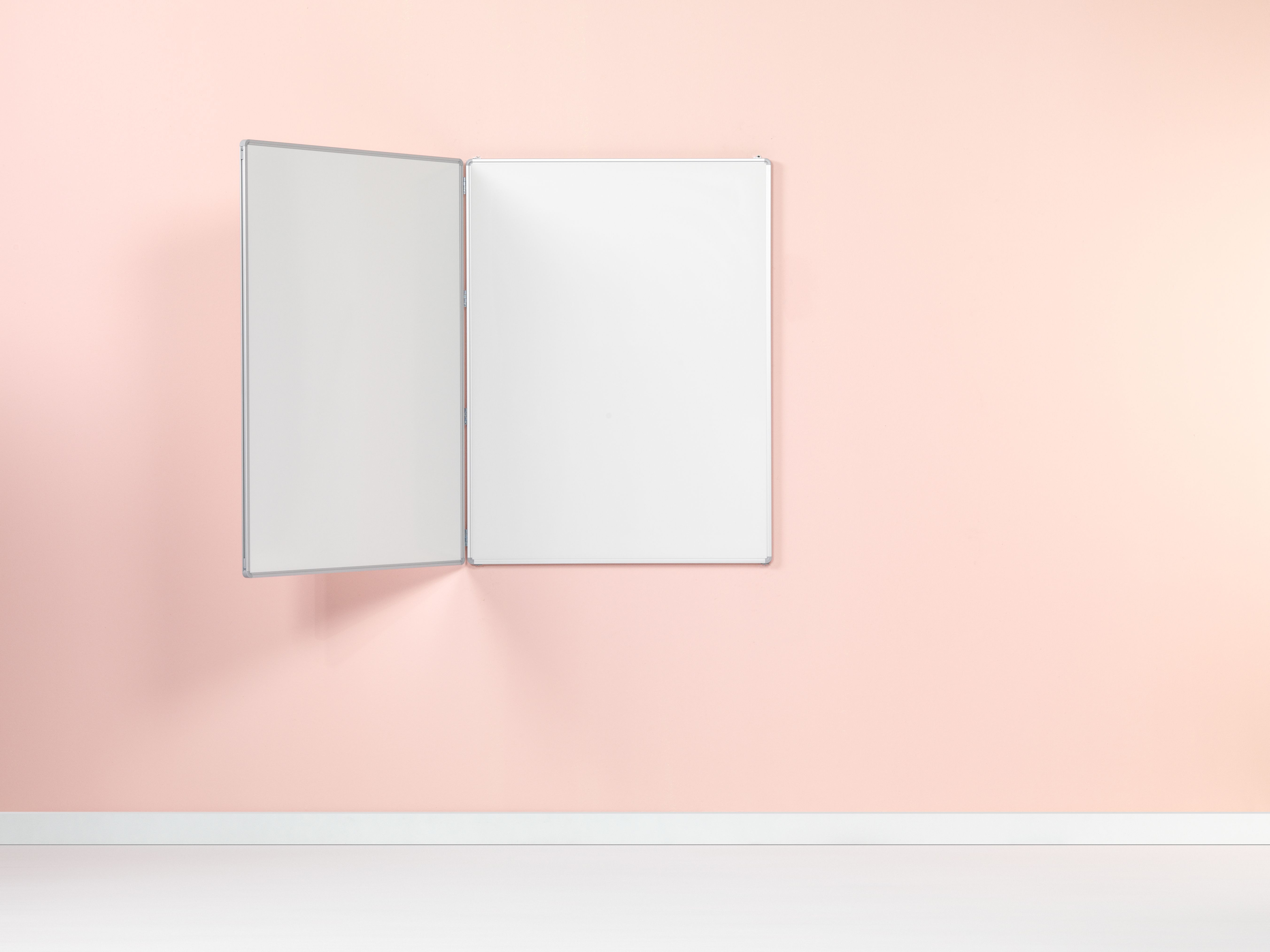 Drievlaks whiteboard RC-10, wit emaille - 120x90 cm