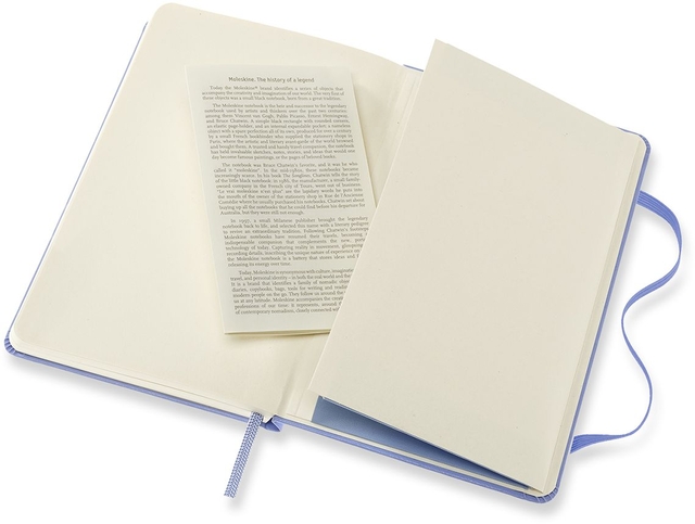 Notitieboek Moleskine pocket 90x140mm blanco hard cover hydrangea blue