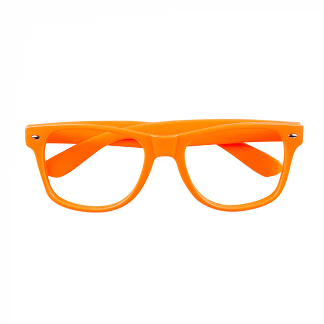 bril, kinderbril, kunststof frame, oranje, plat ontwerp