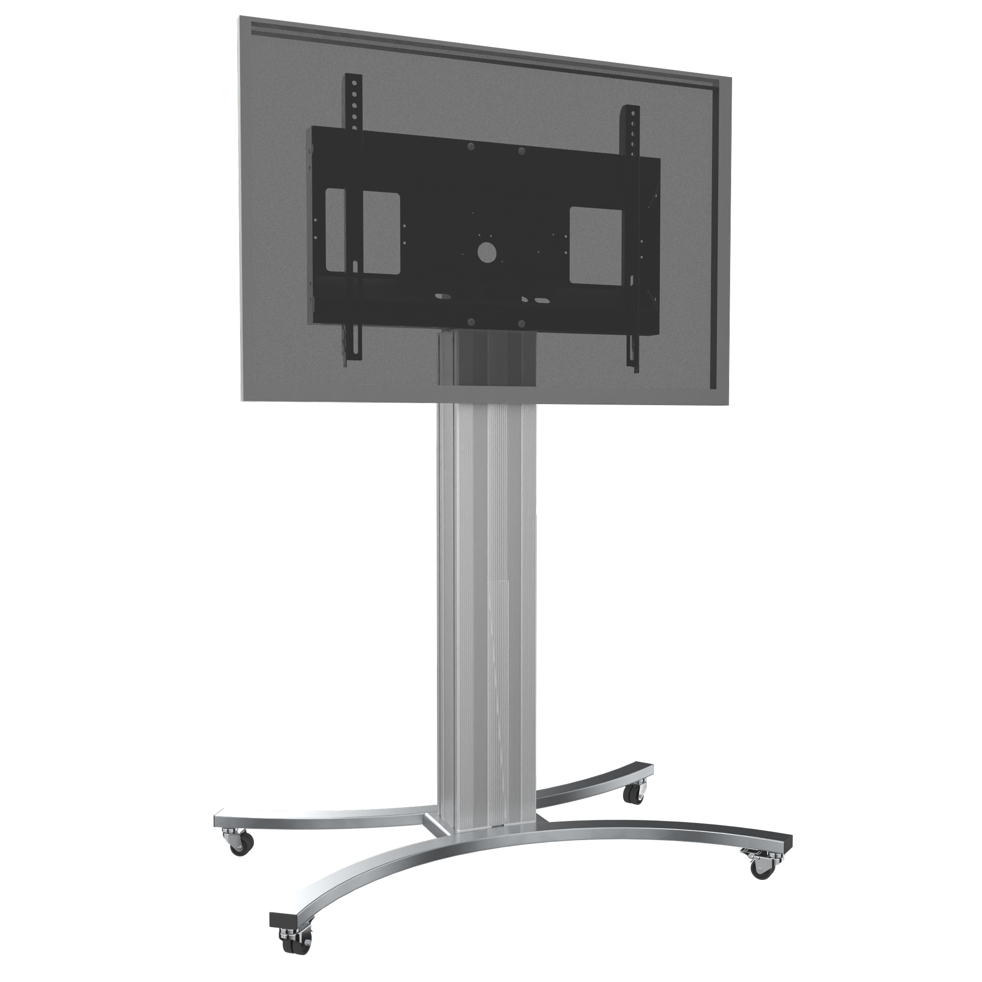 Tv-trolley, verrijdbaar statief met monitorbeugel, middendisplay 154,5 cm